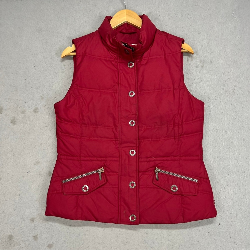 Eddie Bauer Pink Goose Down Puffer Vest 700 Fill Power Quilted Womens Medium